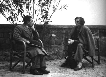 Tot con Ingrid Bergman, in visita sul set di Dov' la libert, diretto da Rossellini  (1952)